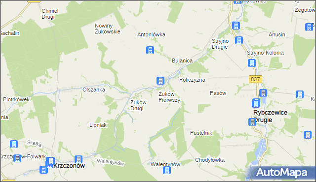 mapa Żuków Pierwszy, Żuków Pierwszy na mapie Targeo