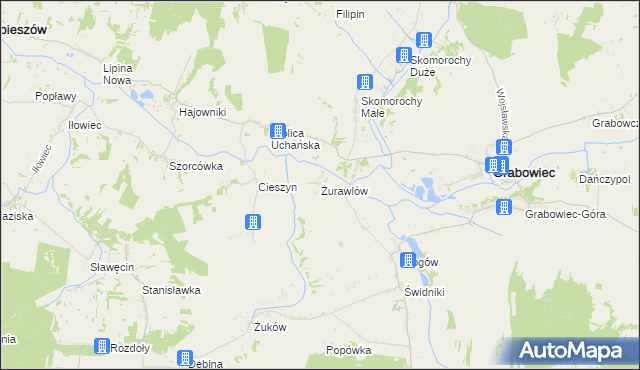 mapa Żurawlów, Żurawlów na mapie Targeo