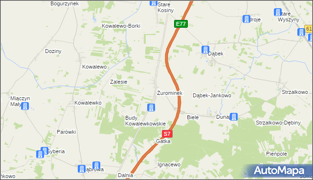 mapa Żurominek, Żurominek na mapie Targeo