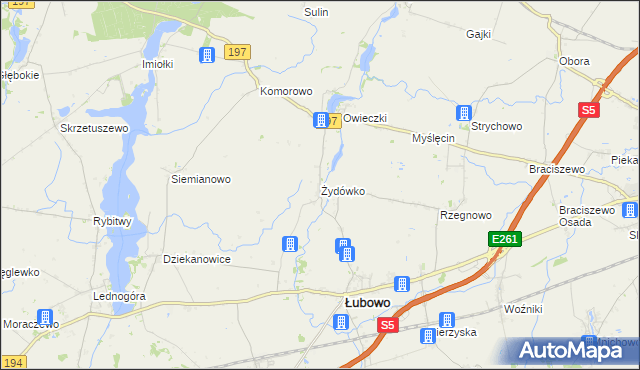 mapa Żydówko, Żydówko na mapie Targeo
