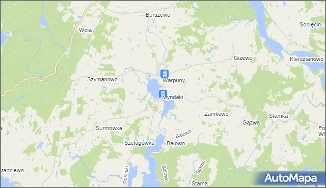 mapa Zyndaki, Zyndaki na mapie Targeo