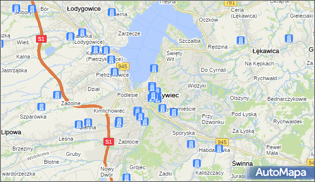 mapa Żywiec, Żywiec na mapie Targeo