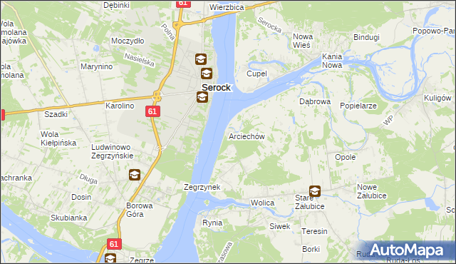 mapa Arciechów gmina Radzymin, Arciechów gmina Radzymin na mapie Targeo