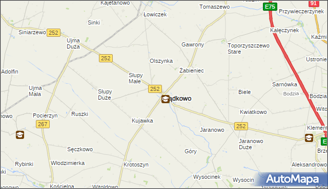 mapa Bądkowo powiat aleksandrowski, Bądkowo powiat aleksandrowski na mapie Targeo