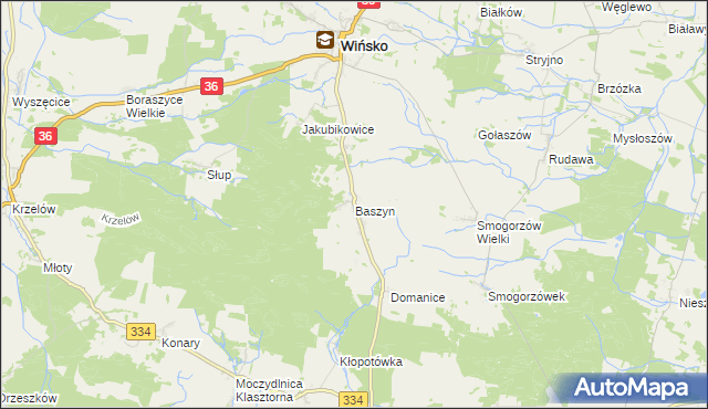 mapa Baszyn, Baszyn na mapie Targeo