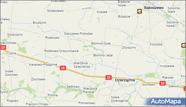 mapa Błomino-Jeże, Błomino-Jeże na mapie Targeo