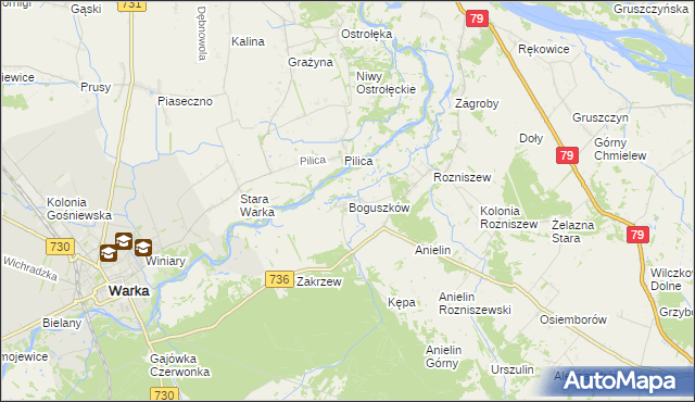 mapa Boguszków, Boguszków na mapie Targeo