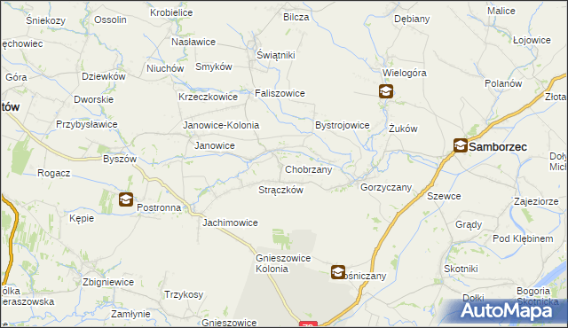 mapa Chobrzany, Chobrzany na mapie Targeo