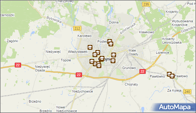 mapa Chojnic, Chojnice na mapie Targeo