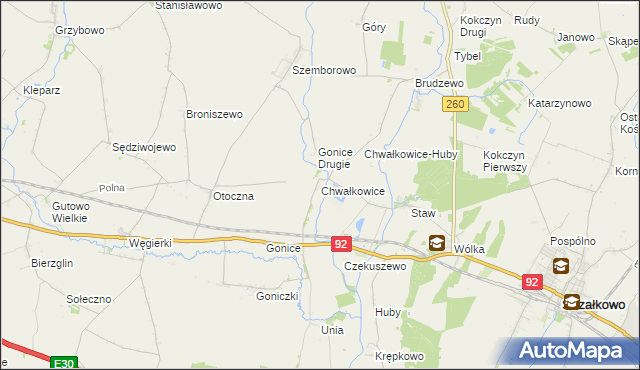 mapa Chwałkowice gmina Strzałkowo, Chwałkowice gmina Strzałkowo na mapie Targeo