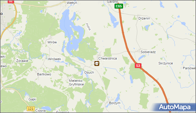 mapa Chwarstnica, Chwarstnica na mapie Targeo