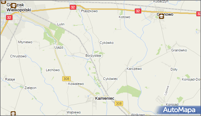 mapa Cykowo, Cykowo na mapie Targeo