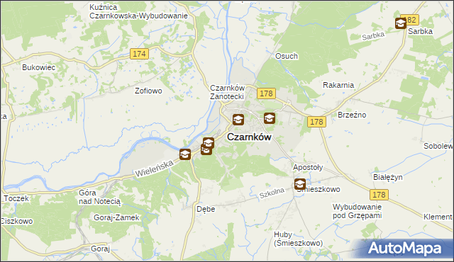 mapa Czarnków, Czarnków na mapie Targeo