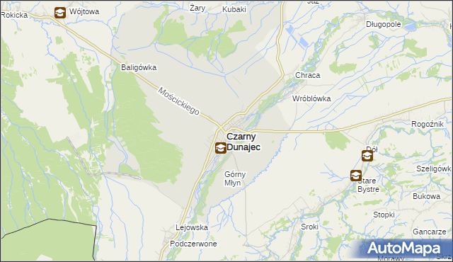 mapa Czarny Dunajec, Czarny Dunajec na mapie Targeo