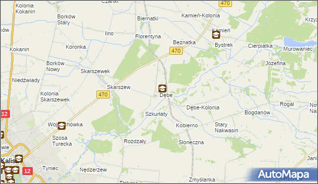 mapa Dębe gmina Żelazków, Dębe gmina Żelazków na mapie Targeo