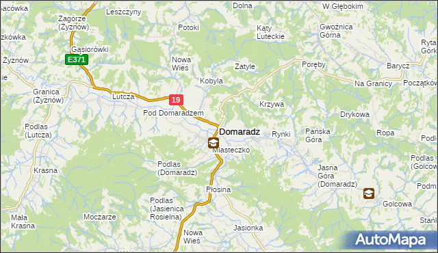 mapa Domaradz powiat brzozowski, Domaradz powiat brzozowski na mapie Targeo