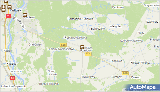 mapa Gładczyn Rządowy, Gładczyn Rządowy na mapie Targeo