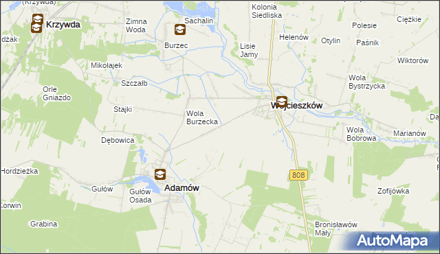 mapa Glinne gmina Wojcieszków, Glinne gmina Wojcieszków na mapie Targeo