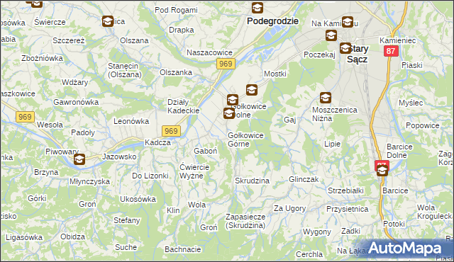 mapa Gołkowice Górne, Gołkowice Górne na mapie Targeo