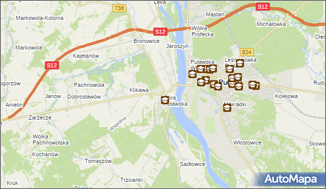 mapa Góra Puławska, Góra Puławska na mapie Targeo