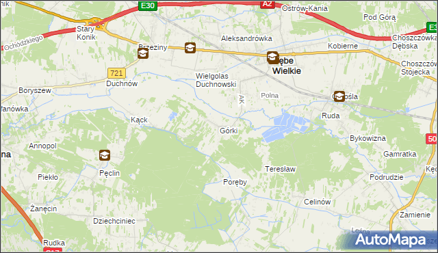 mapa Górki gmina Dębe Wielkie, Górki gmina Dębe Wielkie na mapie Targeo