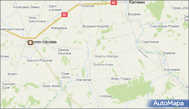 mapa Grochy-Imbrzyki, Grochy-Imbrzyki na mapie Targeo