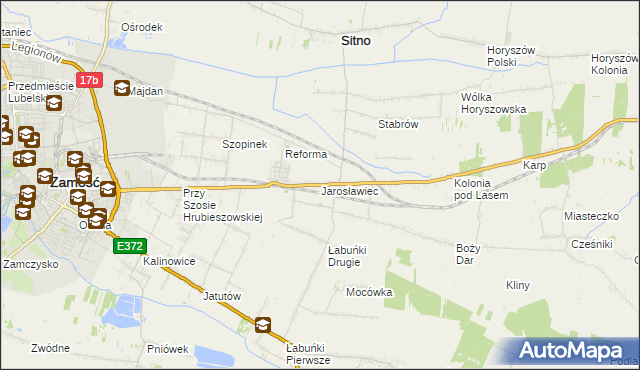 mapa Jarosławiec gmina Sitno, Jarosławiec gmina Sitno na mapie Targeo