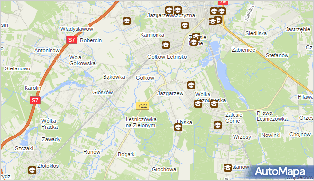 mapa Jazgarzew, Jazgarzew na mapie Targeo