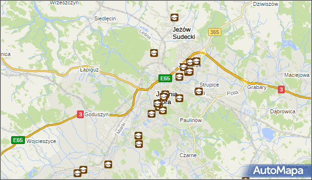 mapa Jelenia Góra, Jelenia Góra na mapie Targeo