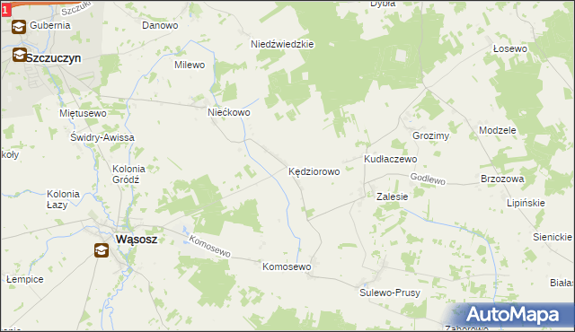 mapa Kędziorowo, Kędziorowo na mapie Targeo