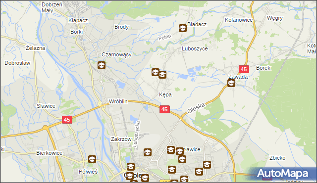mapa Kępa gmina Łubniany, Kępa gmina Łubniany na mapie Targeo