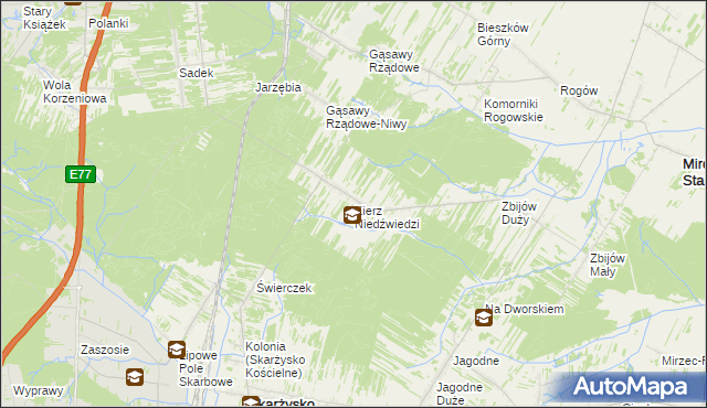 mapa Kierz Niedźwiedzi, Kierz Niedźwiedzi na mapie Targeo