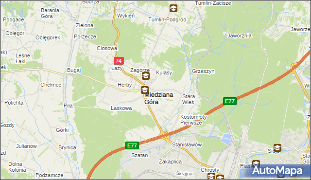 mapa Kostomłoty Drugie, Kostomłoty Drugie na mapie Targeo