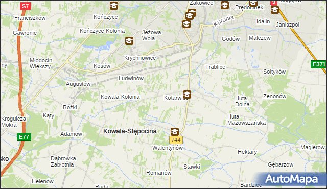 mapa Kotarwice, Kotarwice na mapie Targeo