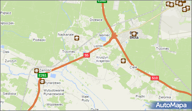 mapa Kruszyn Krajeński, Kruszyn Krajeński na mapie Targeo