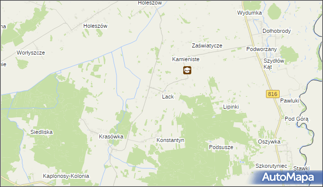 mapa Lack, Lack na mapie Targeo