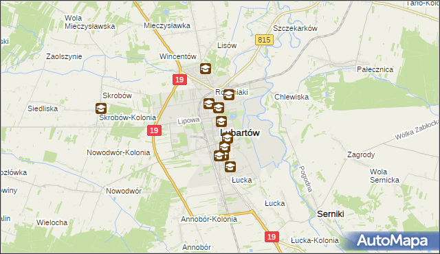 mapa Lubartów, Lubartów na mapie Targeo