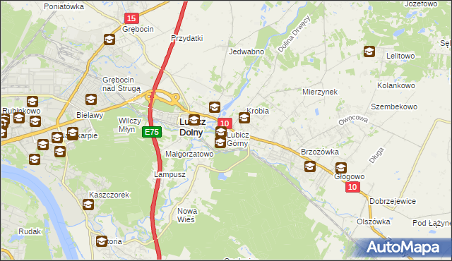 mapa Lubicz Górny, Lubicz Górny na mapie Targeo