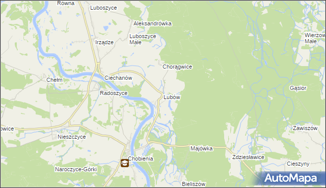 mapa Lubów gmina Jemielno, Lubów gmina Jemielno na mapie Targeo
