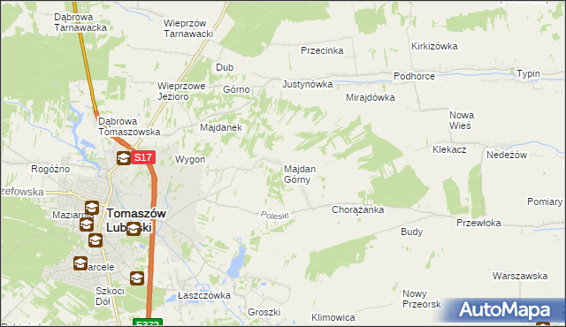 mapa Majdan Górny, Majdan Górny na mapie Targeo