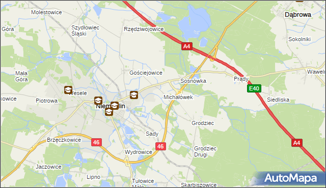 mapa Michałówek gmina Niemodlin, Michałówek gmina Niemodlin na mapie Targeo