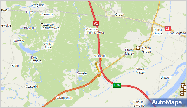 mapa Mniszek gmina Dragacz, Mniszek gmina Dragacz na mapie Targeo