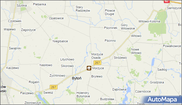 mapa Morzyce Osada, Morzyce Osada na mapie Targeo