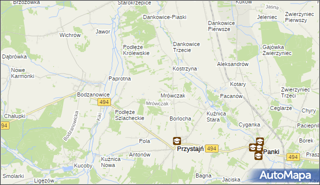 mapa Mrówczak, Mrówczak na mapie Targeo