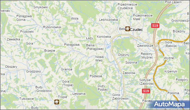 mapa Nowa Wieś gmina Czudec, Nowa Wieś gmina Czudec na mapie Targeo