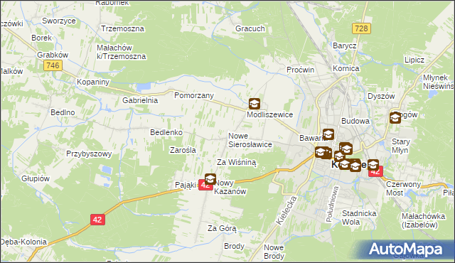 mapa Nowe Sierosławice, Nowe Sierosławice na mapie Targeo