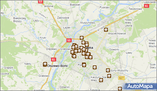 mapa Ostrołęka, Ostrołęka na mapie Targeo