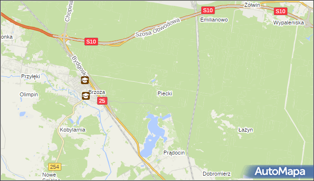 mapa Piecki gmina Nowa Wieś Wielka, Piecki gmina Nowa Wieś Wielka na mapie Targeo