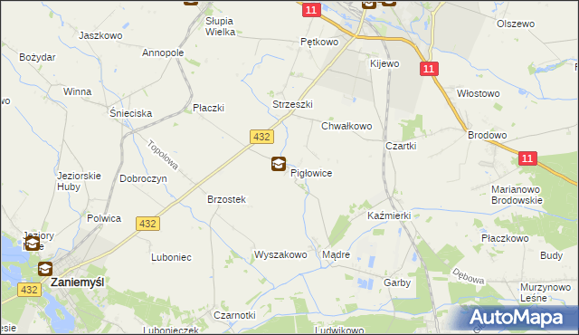 mapa Pigłowice, Pigłowice na mapie Targeo