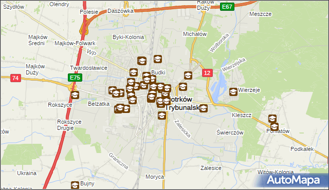 mapa Piotrków Trybunalski, Piotrków Trybunalski na mapie Targeo